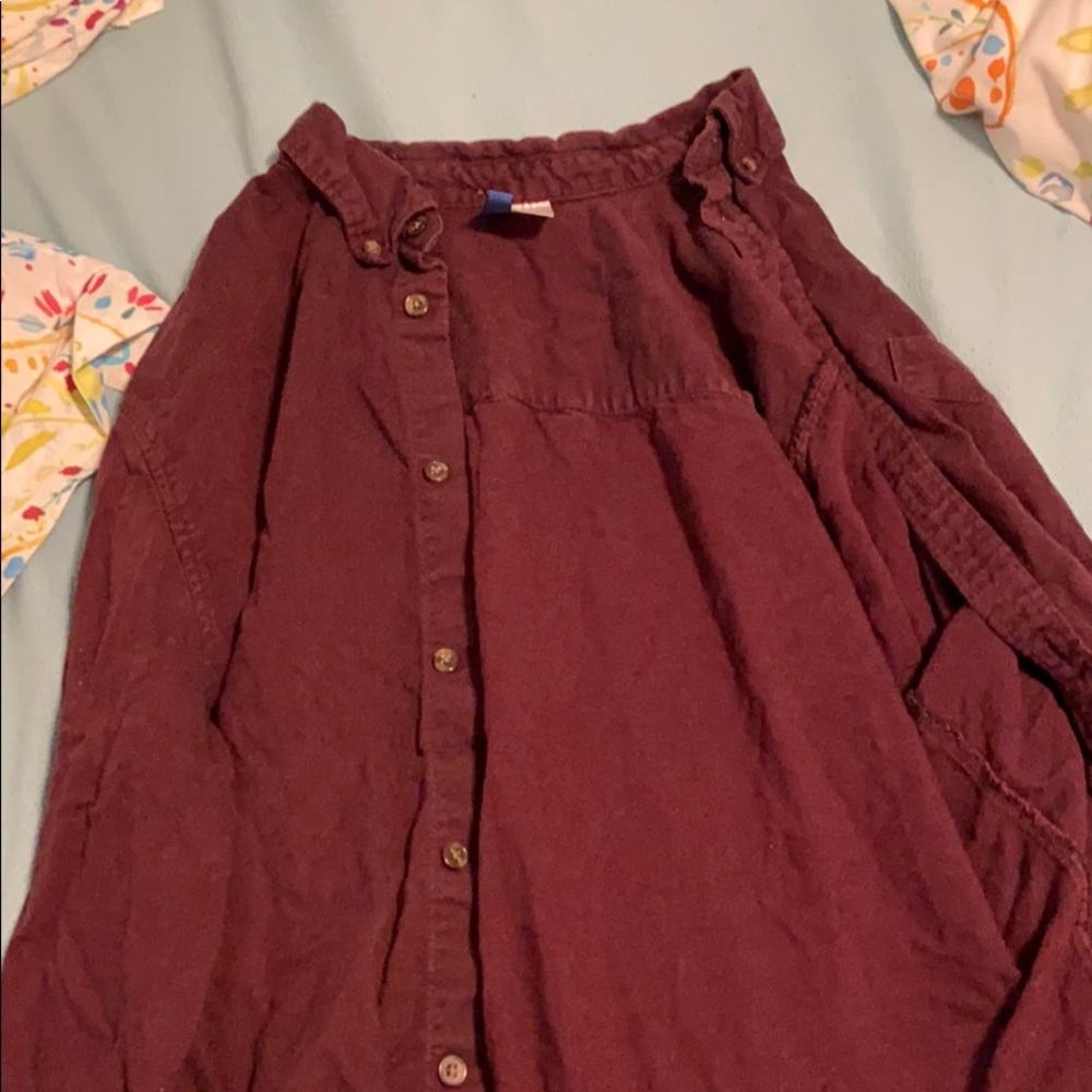 H&M maroon button down
